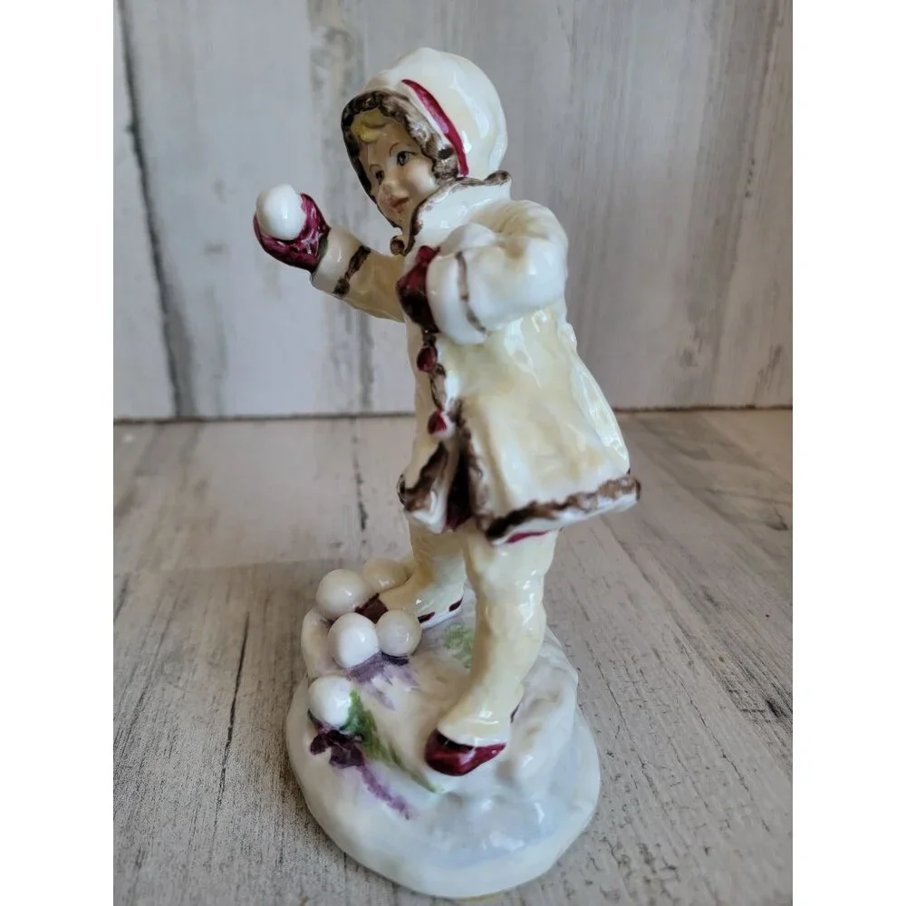 Royal Worcester 3458‎ December RARE snowball girl xmas figure